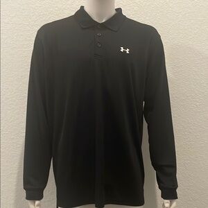 Under Armour Men's Black Long Sleeve Polo Shirt